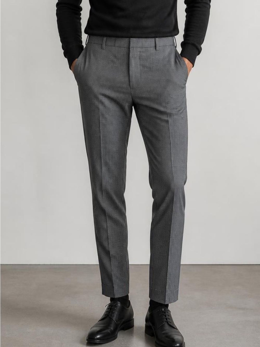Bonobos Thursday Slim Mens Pants sz 40x32 Small Plaid Grays & Blues Pockets